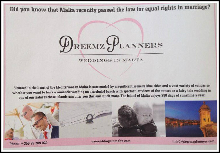 Dreemz Planners advertisement in Gaytimes magazine, October 2014